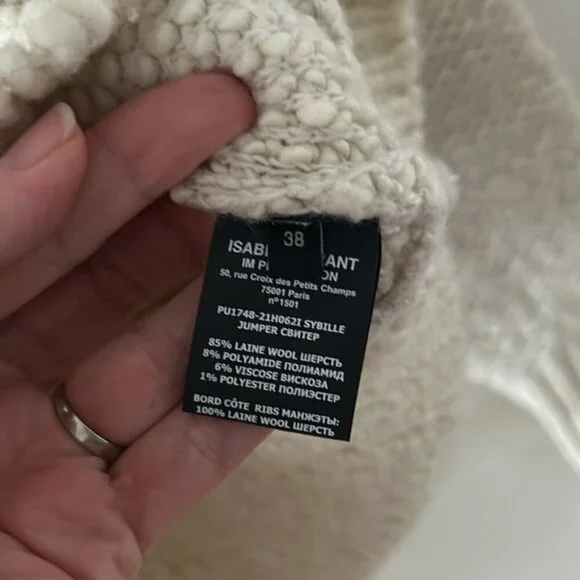 NWT Isabel Marant Off-White Wool Sybille Sweater38